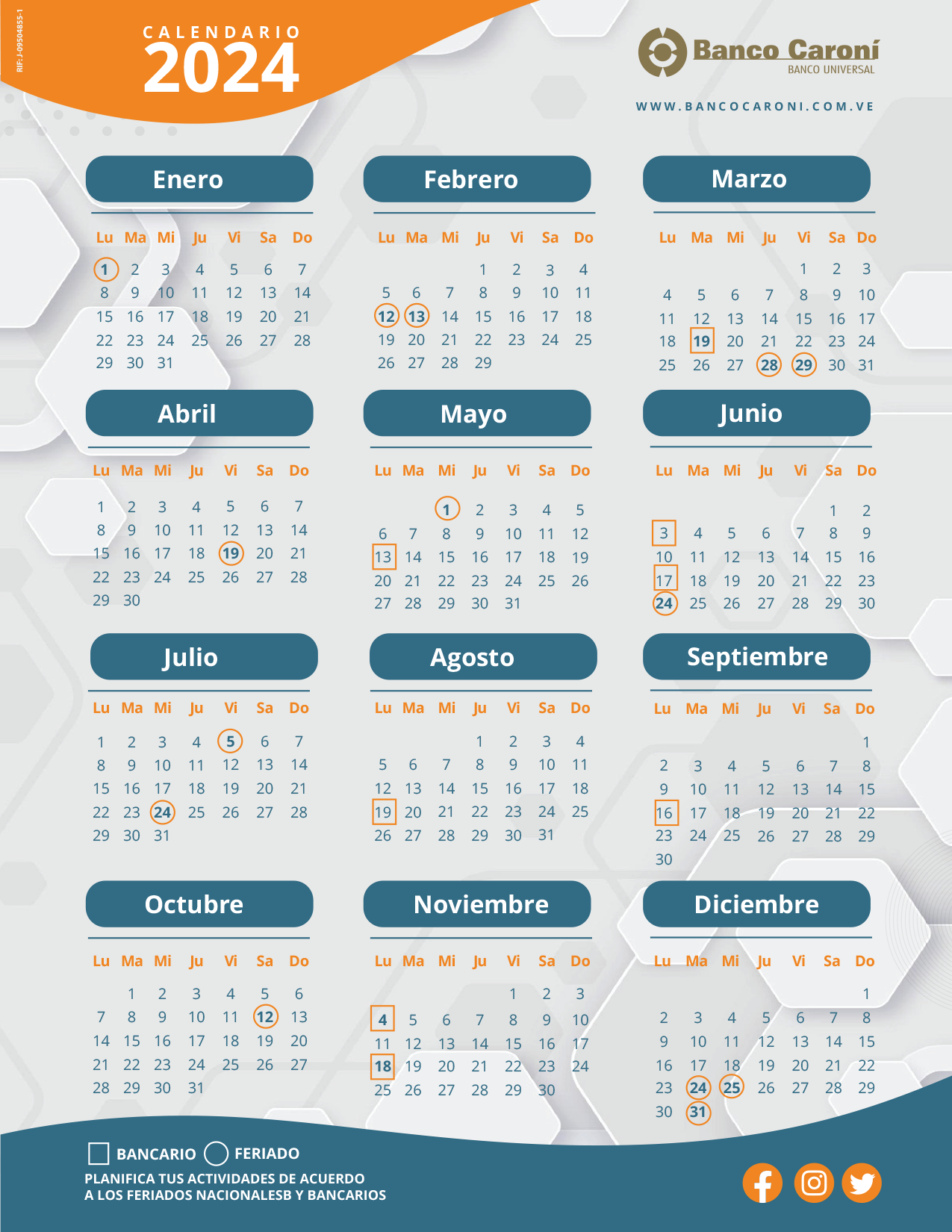 Calendario Caroní